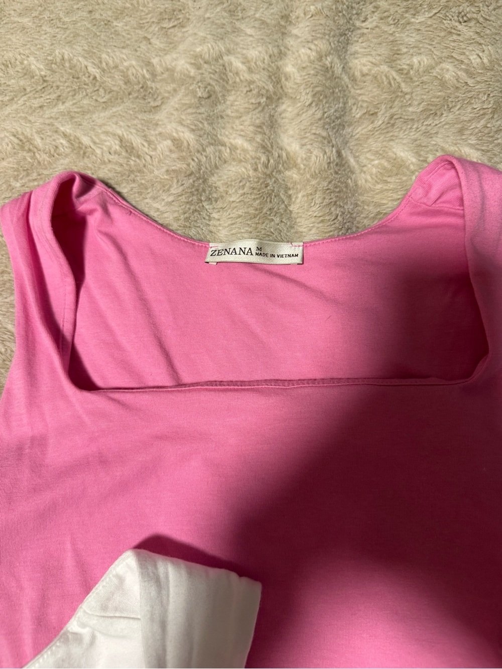 Zenana Outfitters Pink and White Square-Neck Crop Tanks - Picture 3 of 4